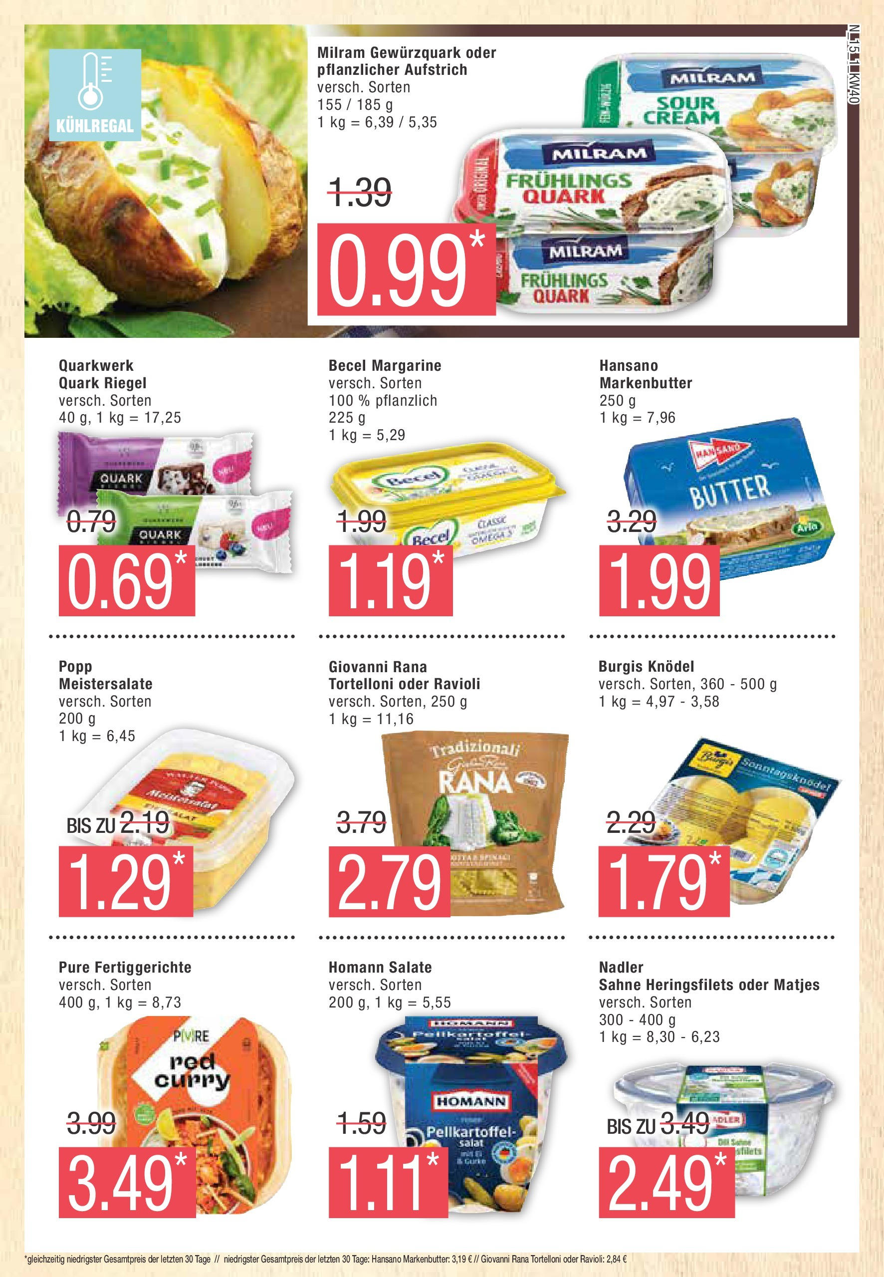 Marktkauf - Brandenburg (ab 30.09.2024) » Angebote online | Seite: 15 | Produkte: Margarine, Quark, Fertiggerichte, Sahne