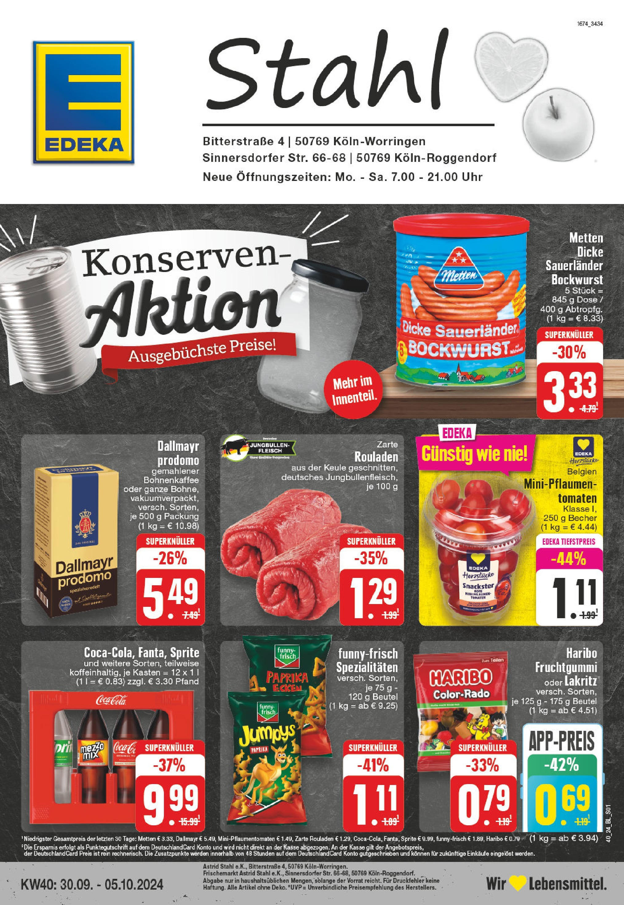 Edeka - Köln-Worringen, Bitterstraße 4 (ab 30.09.2024) » Angebote Online | Seite: 1