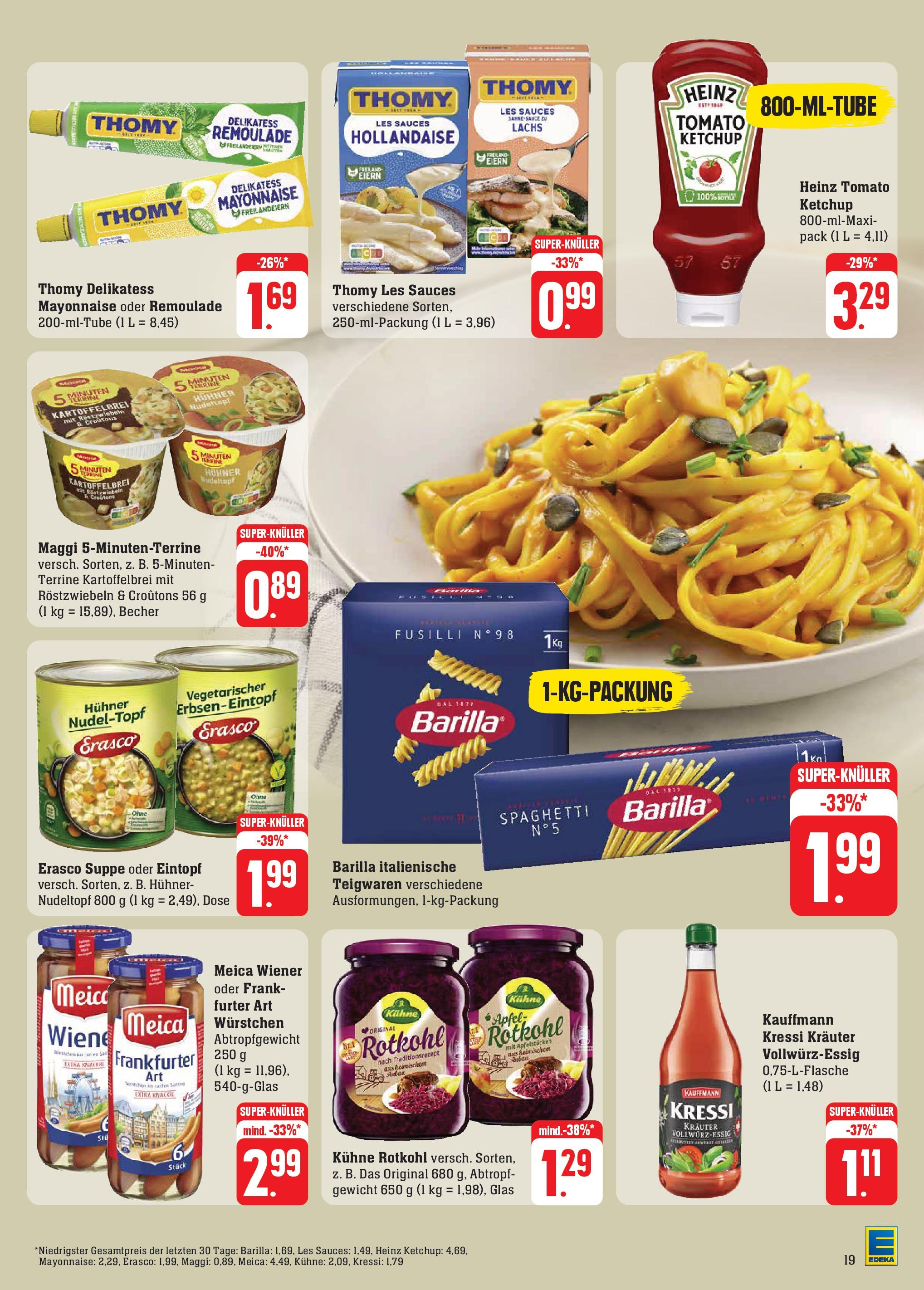 Edeka Prospekt 	 (ab 30.09.2024) » Angebote Online | Seite: 21 | Produkte: Thomy les sauces, Maggi, Heinz ketchup, Ketchup