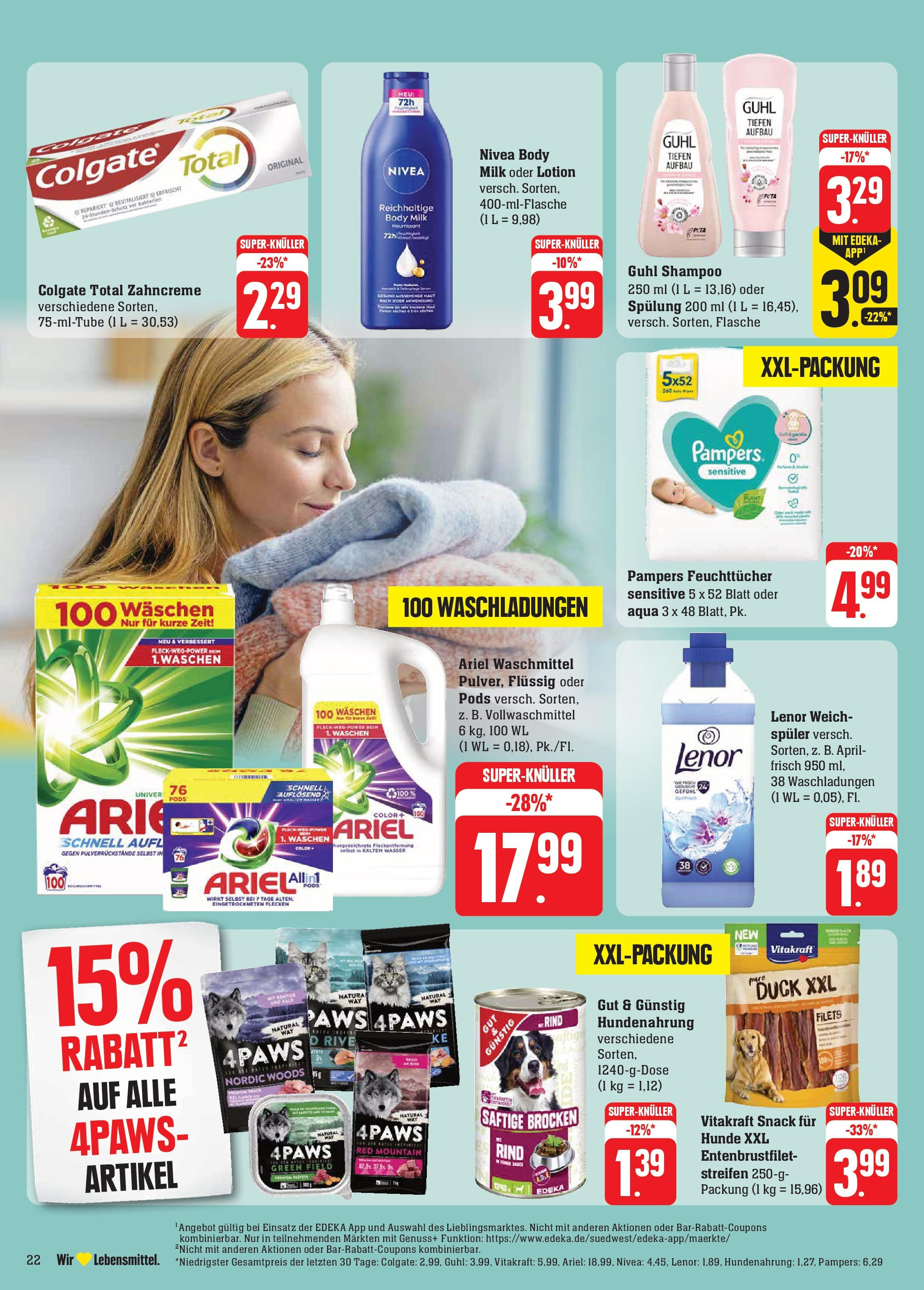 Edeka Prospekt 	 (ab 30.09.2024) » Angebote Online | Seite: 24 | Produkte: Lenor, Shampoo, Spülung, Wasser