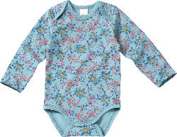 ALANA Body Langarm Pro Climate mit Blumen-Muster, blau, Gr. 98/104