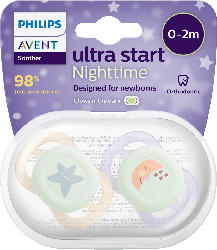 Philips AVENT Schnuller ultra start Nighttime, lila/creme, 0-2 Monate