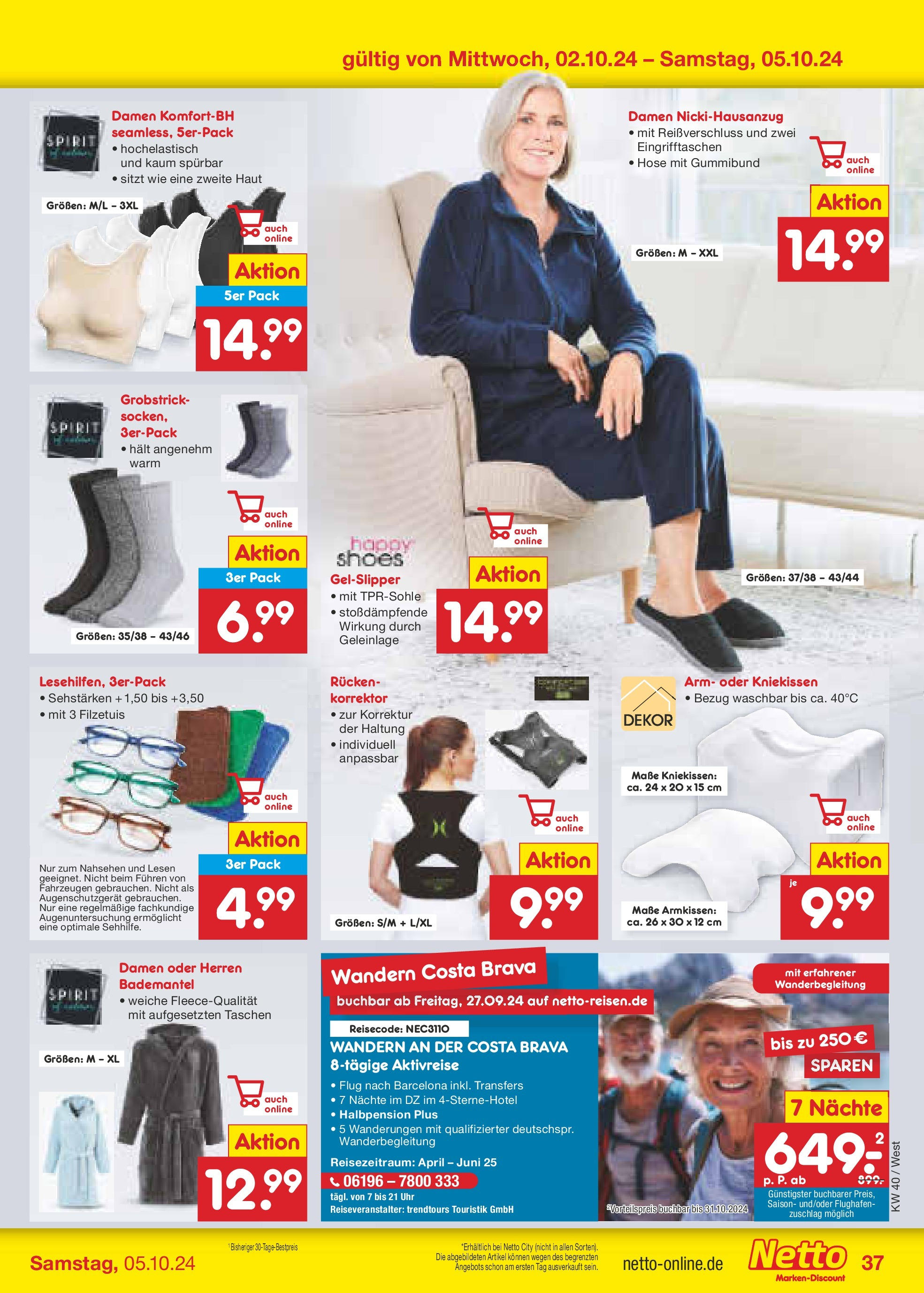 Netto Marken-Discount - Rheinland-Pfalz (ab 30.09.2024) » Angebote | Seite: 47 | Produkte: Hose, Bademantel, Uhr