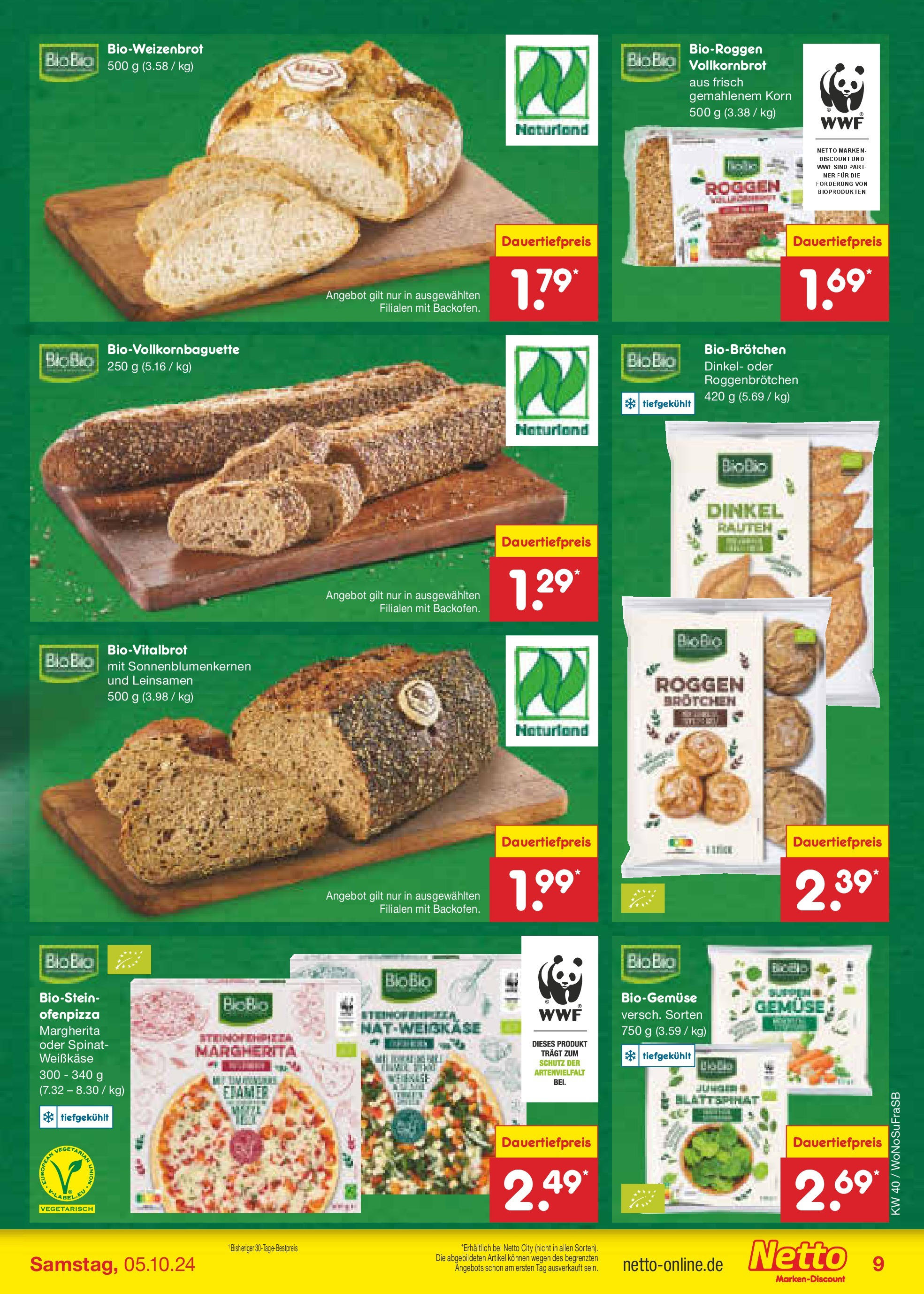 Netto Marken-Discount - Hessen (ab 30.09.2024) » Angebote | Seite: 9 | Produkte: Vollkornbrot, Gemüse