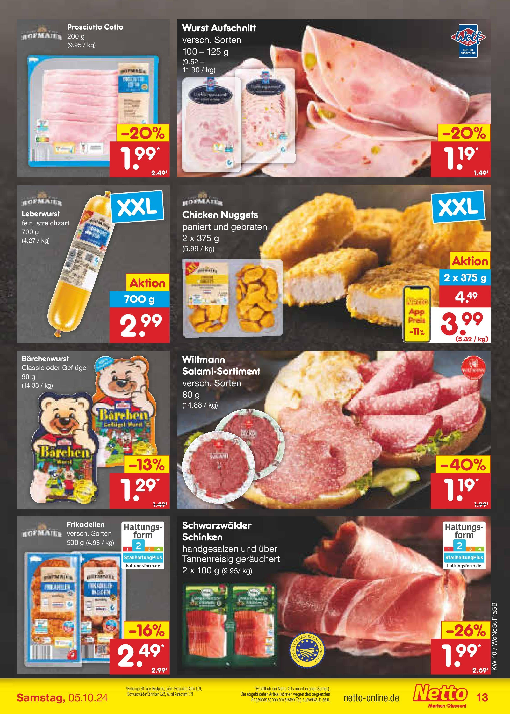 Netto Marken-Discount - Hessen (ab 30.09.2024) » Angebote | Seite: 16 | Produkte: Wurst, Schinken