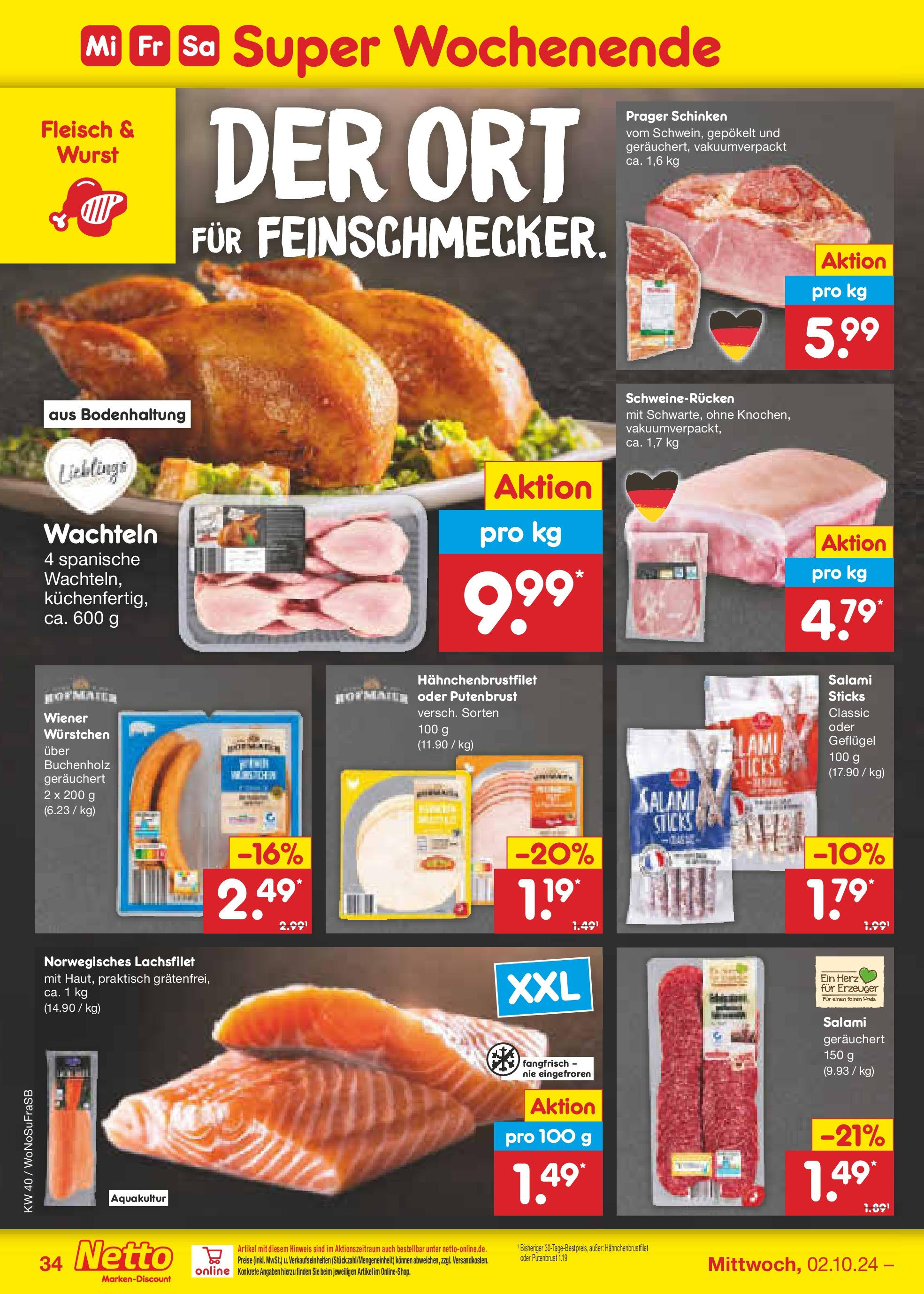 Netto Marken-Discount - Hessen (ab 30.09.2024) » Angebote | Seite: 43 | Produkte: Wurst, Schweinerucken, Schinken, Fleisch