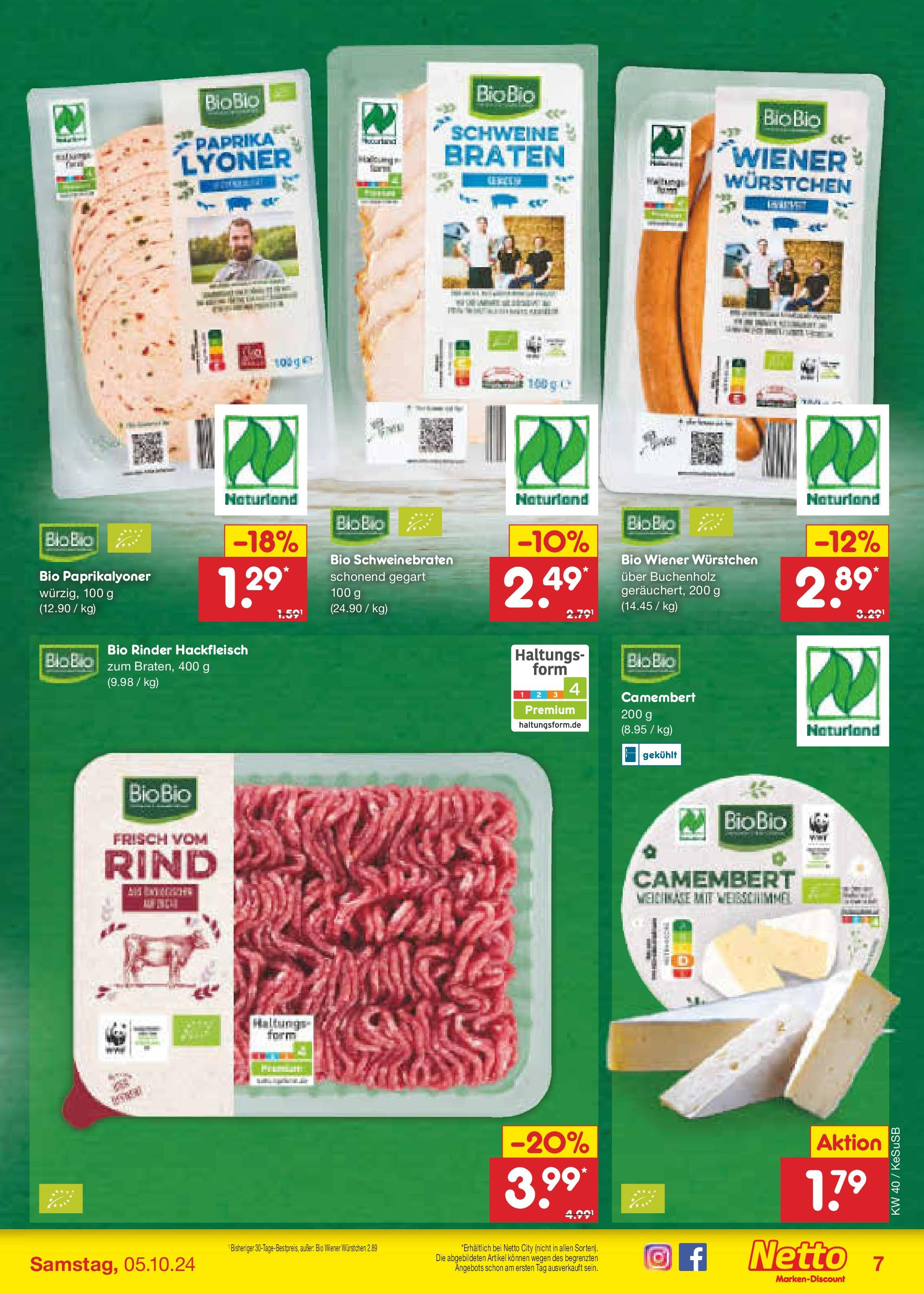 Netto Marken-Discount - Rheinland-Pfalz (ab 30.09.2024) » Angebote | Seite: 7 | Produkte: Wiener wurstchen, Paprika, Hackfleisch