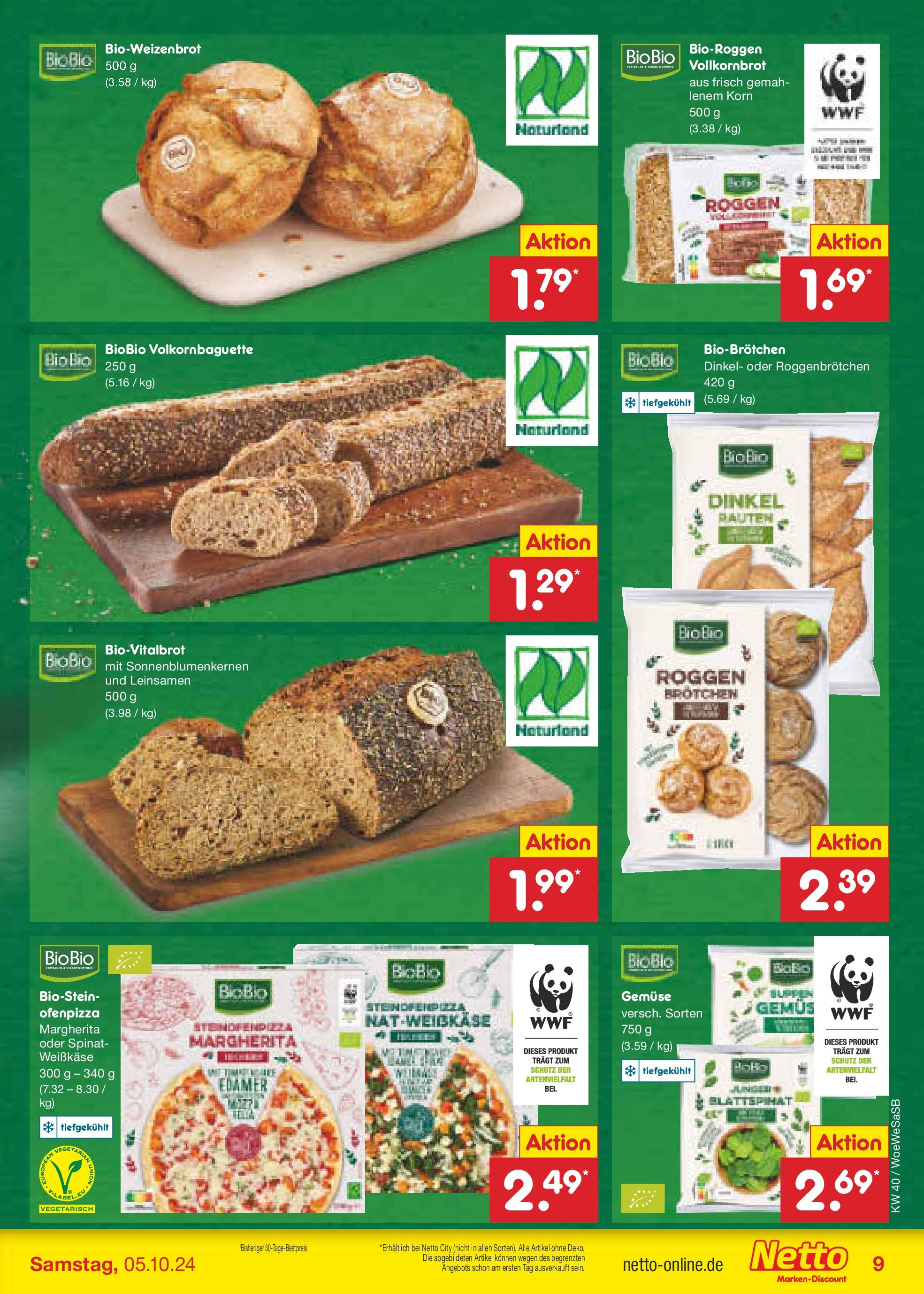 Netto Marken-Discount - Saarland (ab 30.09.2024) » Angebote | Seite: 9 | Produkte: Vollkornbrot, Edamer, Gemüse