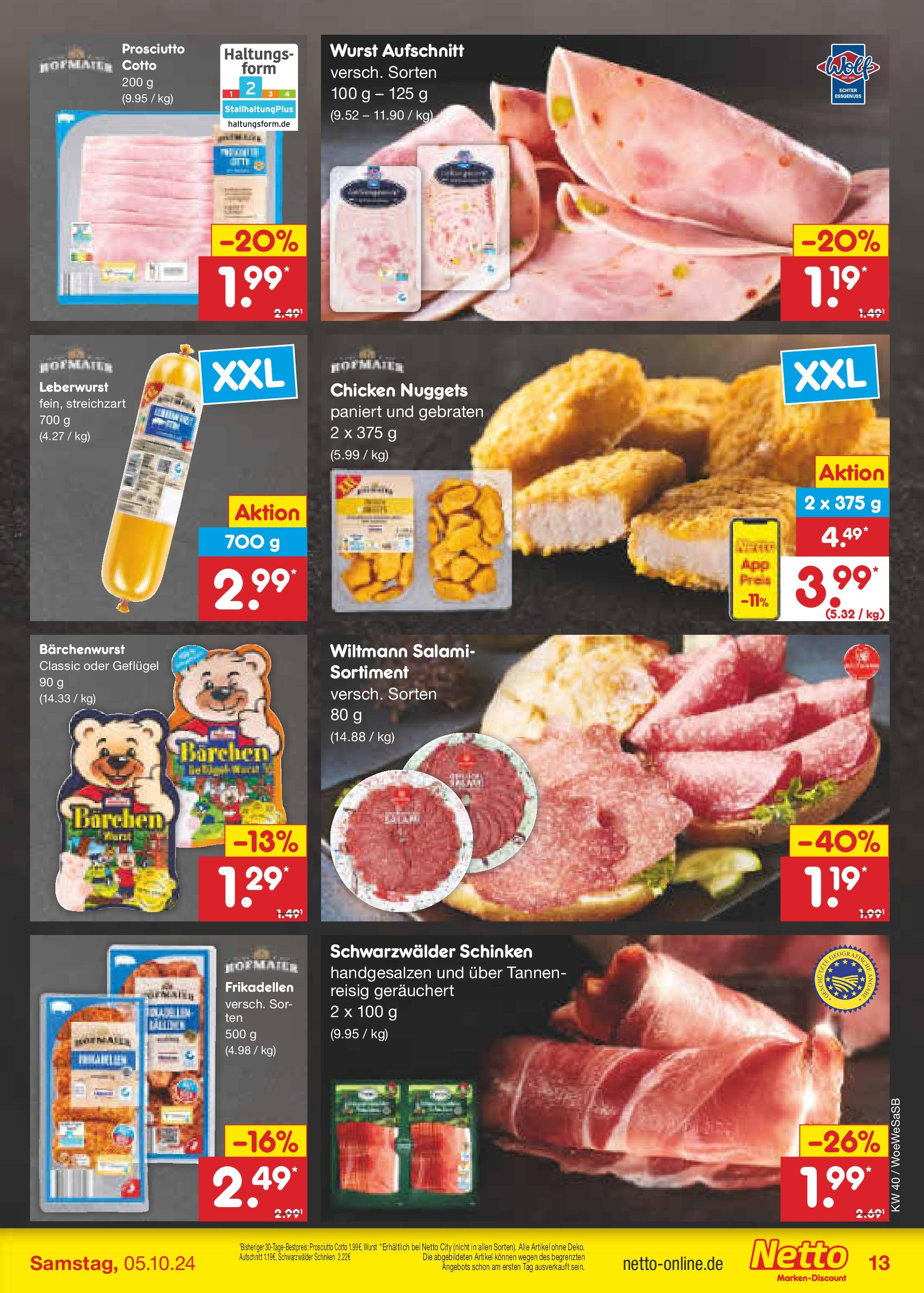 Netto Marken-Discount - Saarland (ab 30.09.2024) » Angebote | Seite: 16 | Produkte: Wurst, Salami, Schinken