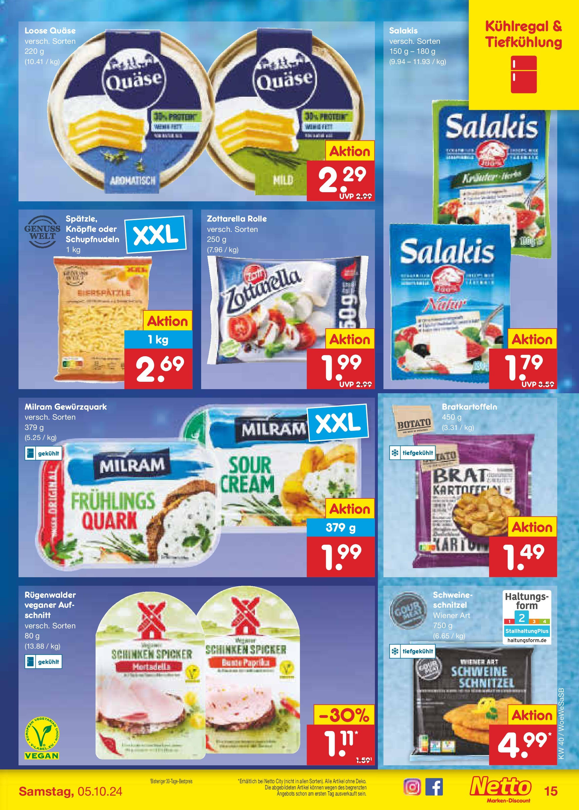 Netto Marken-Discount - Saarland (ab 30.09.2024) » Angebote | Seite: 19 | Produkte: Quark, Schnitzel, Milram, Schinken