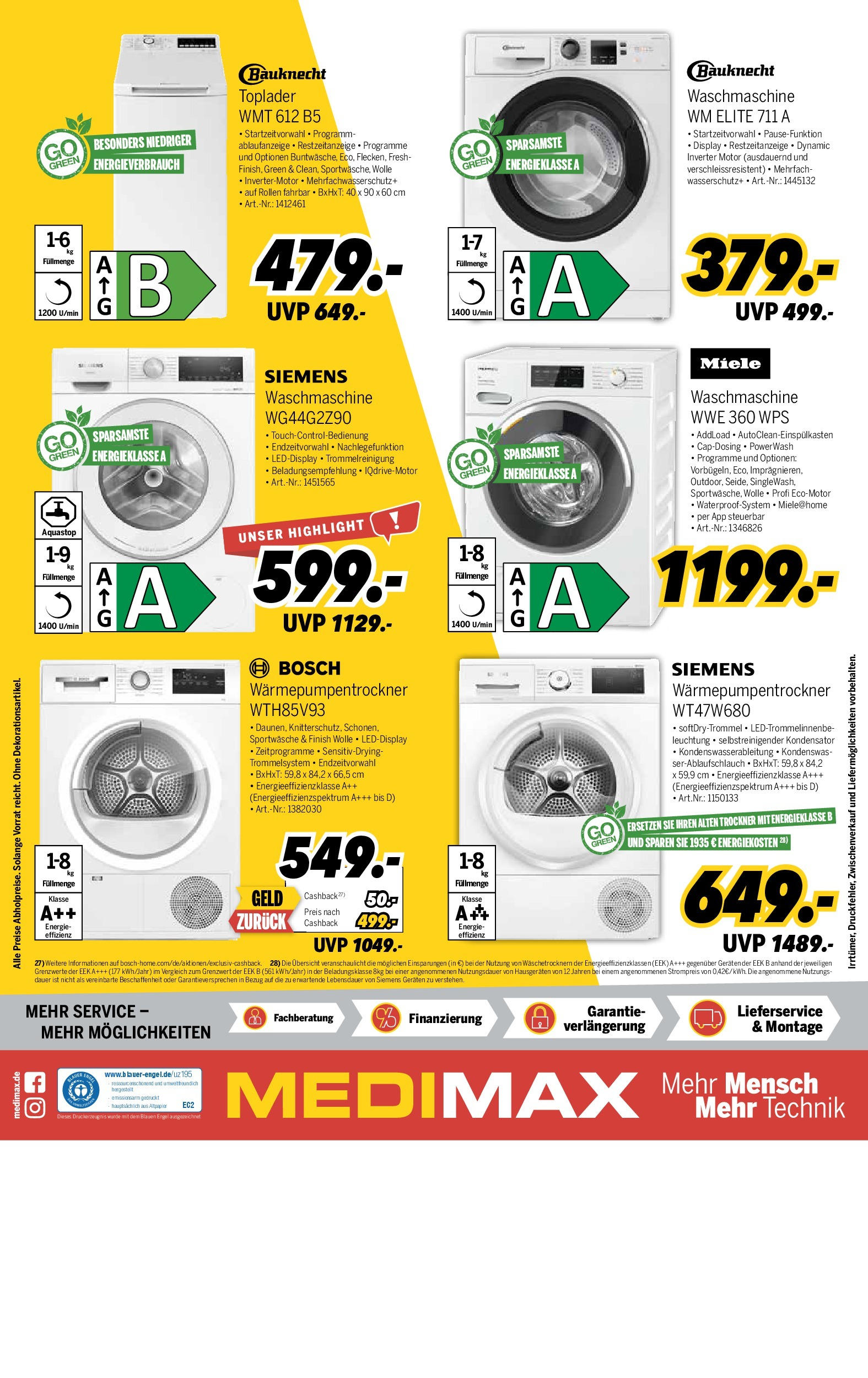 Medimax - Sachsen (ab 28.09.2024) zum Blättern | Seite: 12 | Produkte: Bosch, Siemens, Trockner, Toplader