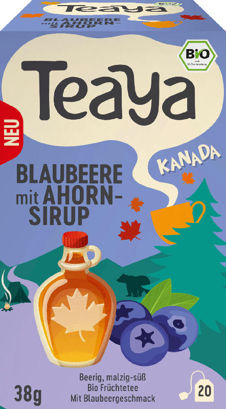 Teaya Früchtetee "Kanada" Blaubeere mit Ahornsirup (20 Beutel)