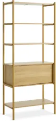 JYSK Етажерка LINDVED 6 рафта 2 врати цвят натурален дъб