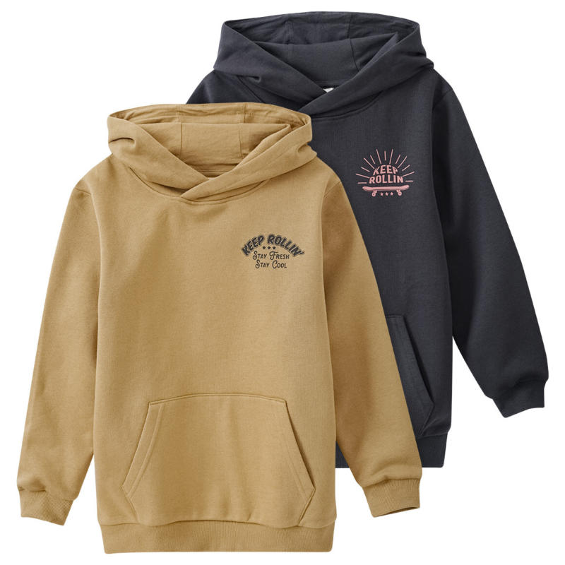 2 Jungen Hoodies mit kleinem Print (Nur online)