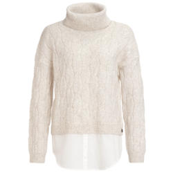 Damen Strickpullover mit Bluseneinsatz