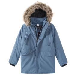 Jungen Winterjacke mit abnehmbarem Fellimitat