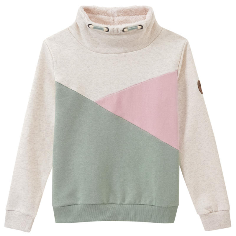 Mädchen Sweatshirt mit Schalkragen