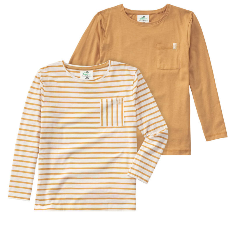 2 Jungen Langarmshirts mit Brusttasche (Nur online)