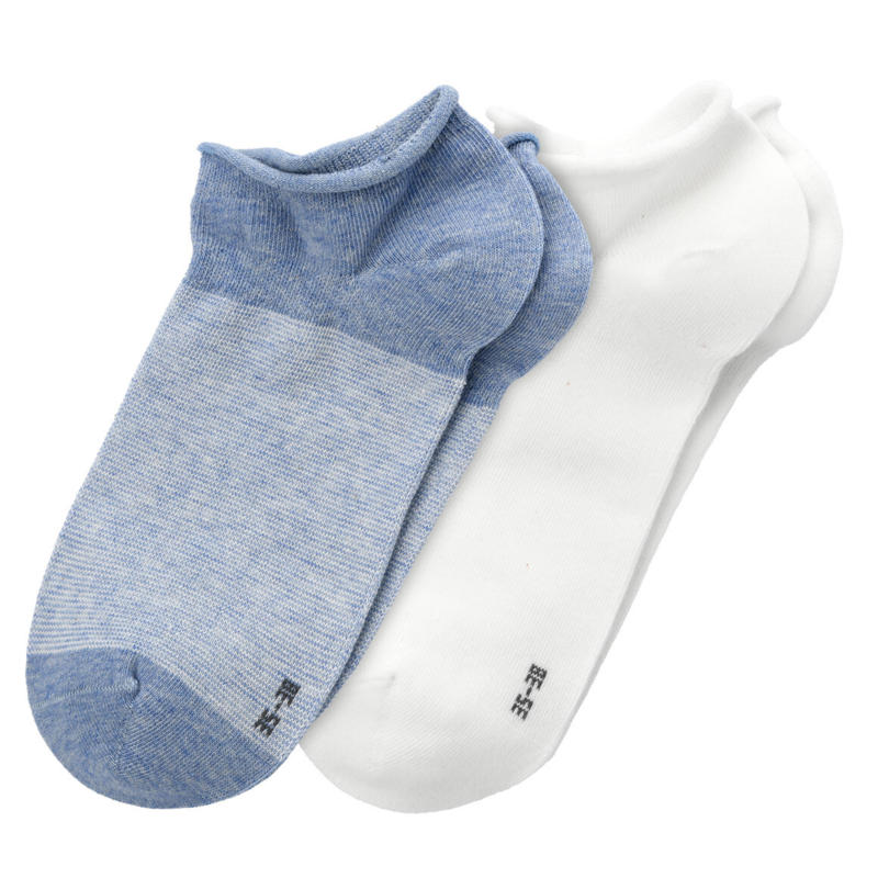 2 Paar Damen Sneaker-Socken mit Rollbündchen