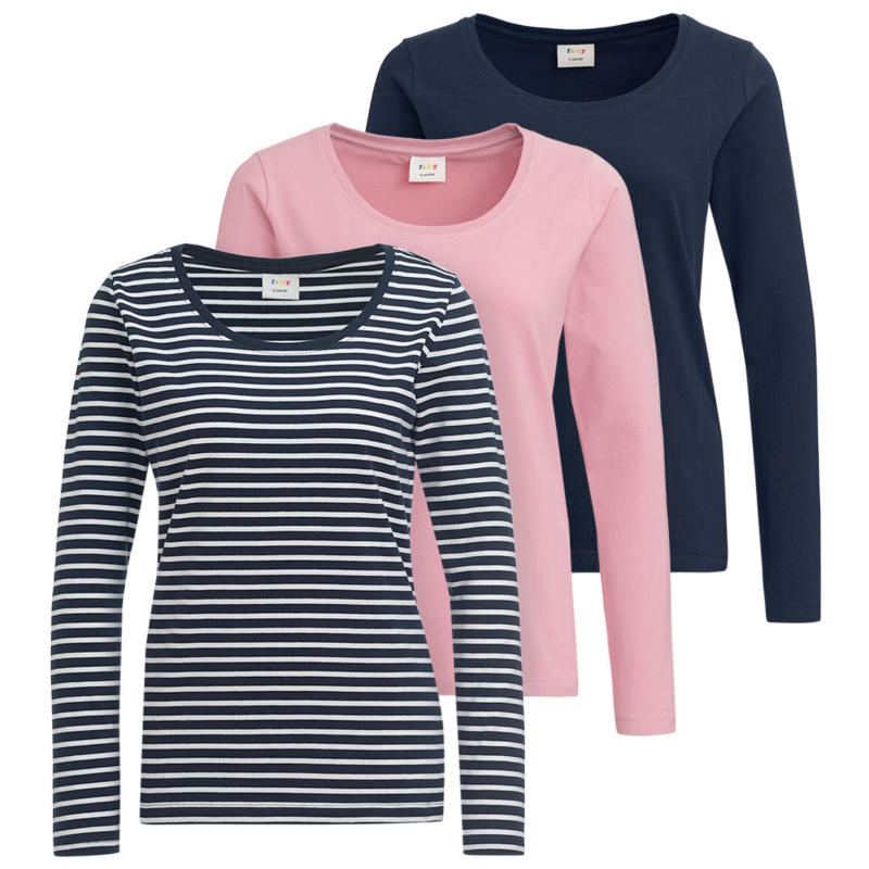 3 Damen Langarmshirts im Set (Nur online)