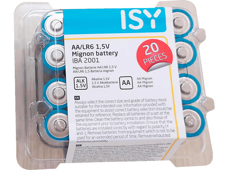 ISY Batterie AA LR06 1,5V Mignon 20er Pack (IBA-2001)