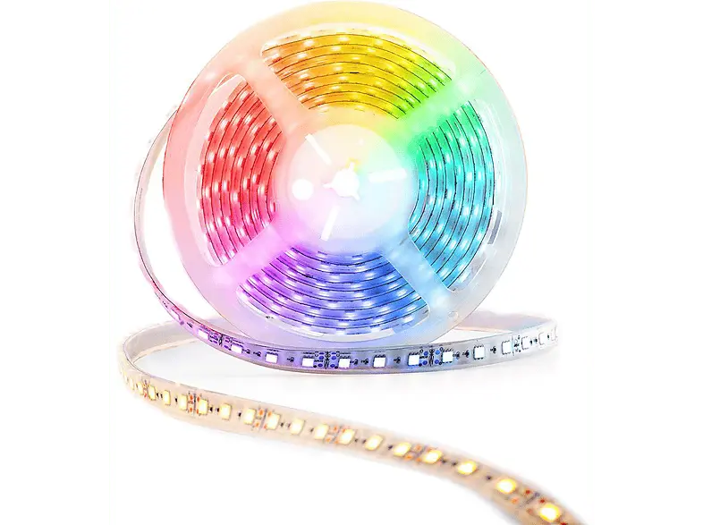 Nedis Smartlife LED Streifen, WLAN, Kaltweiss/RGB/Warmweiss, 5 Meter, IP65, 2700 - 6500K, 405 lm, Schwarz