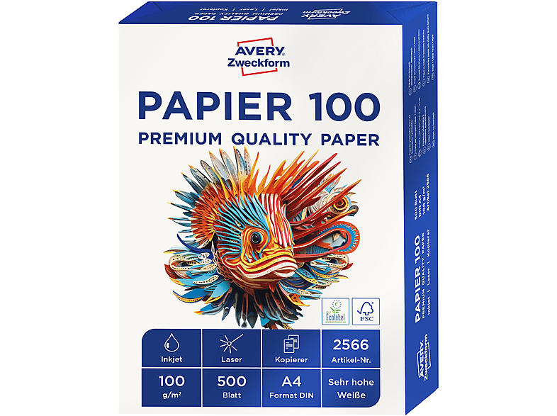 Avery Zweckform Drucker- und Kopierpapier, A4, 100 g/m², 2566