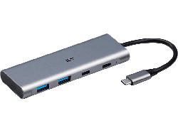 ISY Adapter IHU-5200 USB-C 2-in-1 Hub auf 2x USB 3.1 Typ-A, Typ-C, Silber