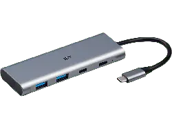 ISY Adapter IHU-5200 USB-C 2-in-1 Hub auf 2x USB 3.1 Typ-A, Typ-C, Silber