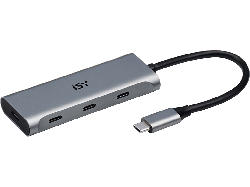 ISY Adapter IHU-5600 USB Typ-C auf 3x 3.1 Hub Silber