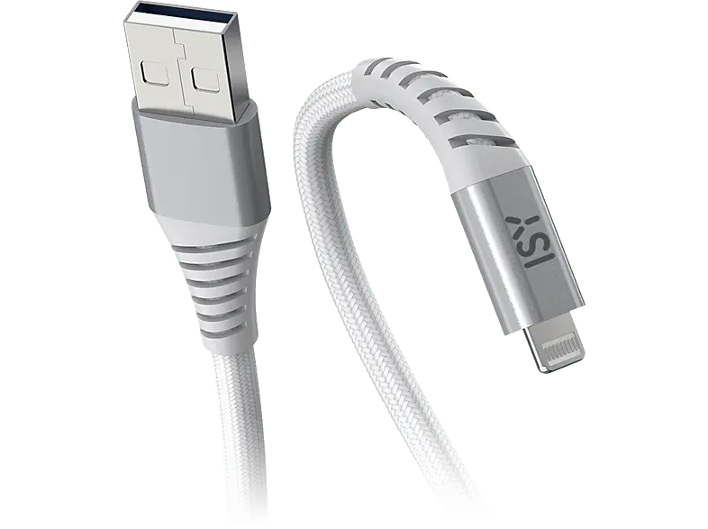 ISY Schnelllade-/Datenkabel ICN-5000-WT-AL, USB-A, Lightning, 2 Meter, Weiß