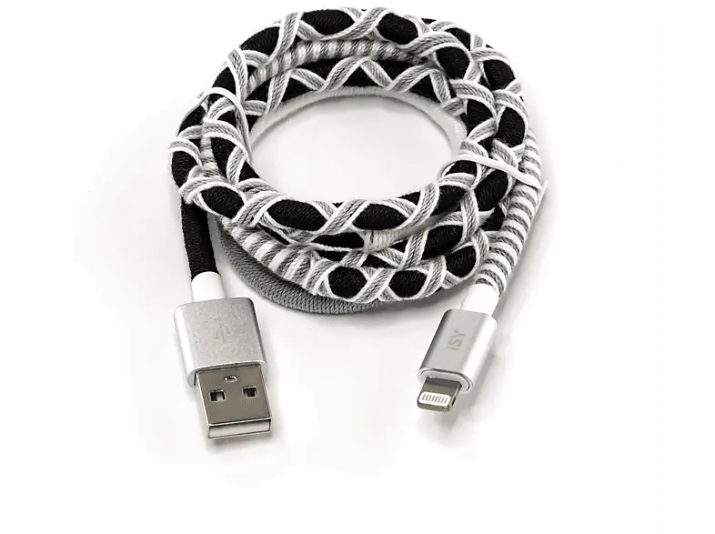 ISY Datenkabel Lightning, 1 Meter, Schwarz/Weiß (IUC-4100-SB-L)