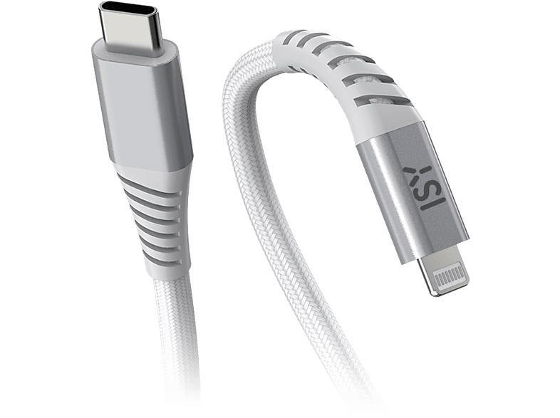 ISY Schnelllade-/Datenkabel ICN-5000-WT-CL, USB-C, Lightning, 2 Meter, Weiß