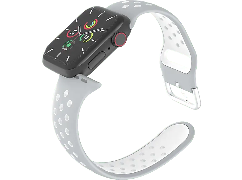 ISY Sportarmband ISB-1002 für Apple Watch 42/44/45mm, Grau/Weiß