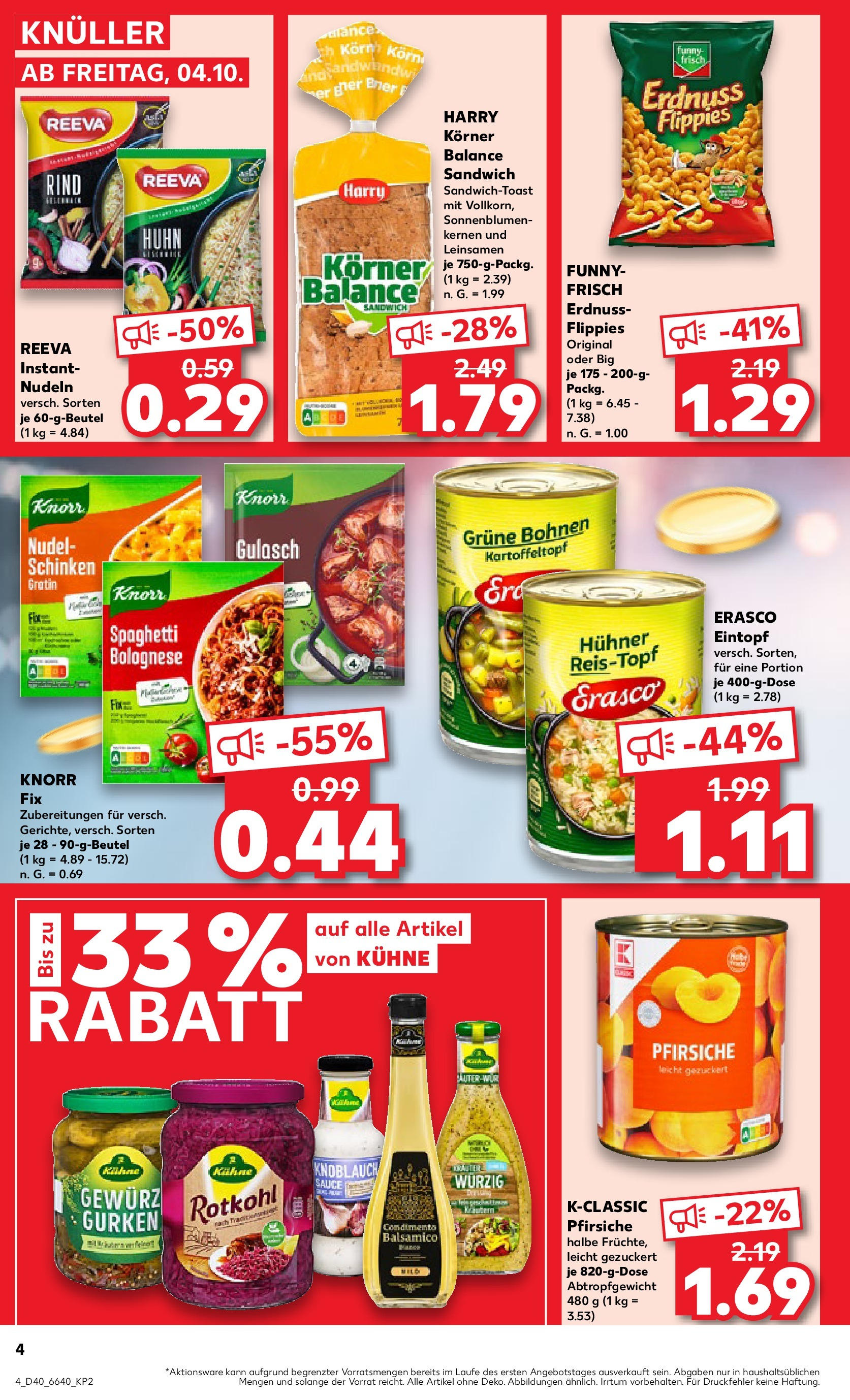 Kaufland - München (ab 04.10.2024) » Angebote Online zum Blättern | Seite: 4 | Produkte: Knorr, Knoblauch, Schinken, Erasco