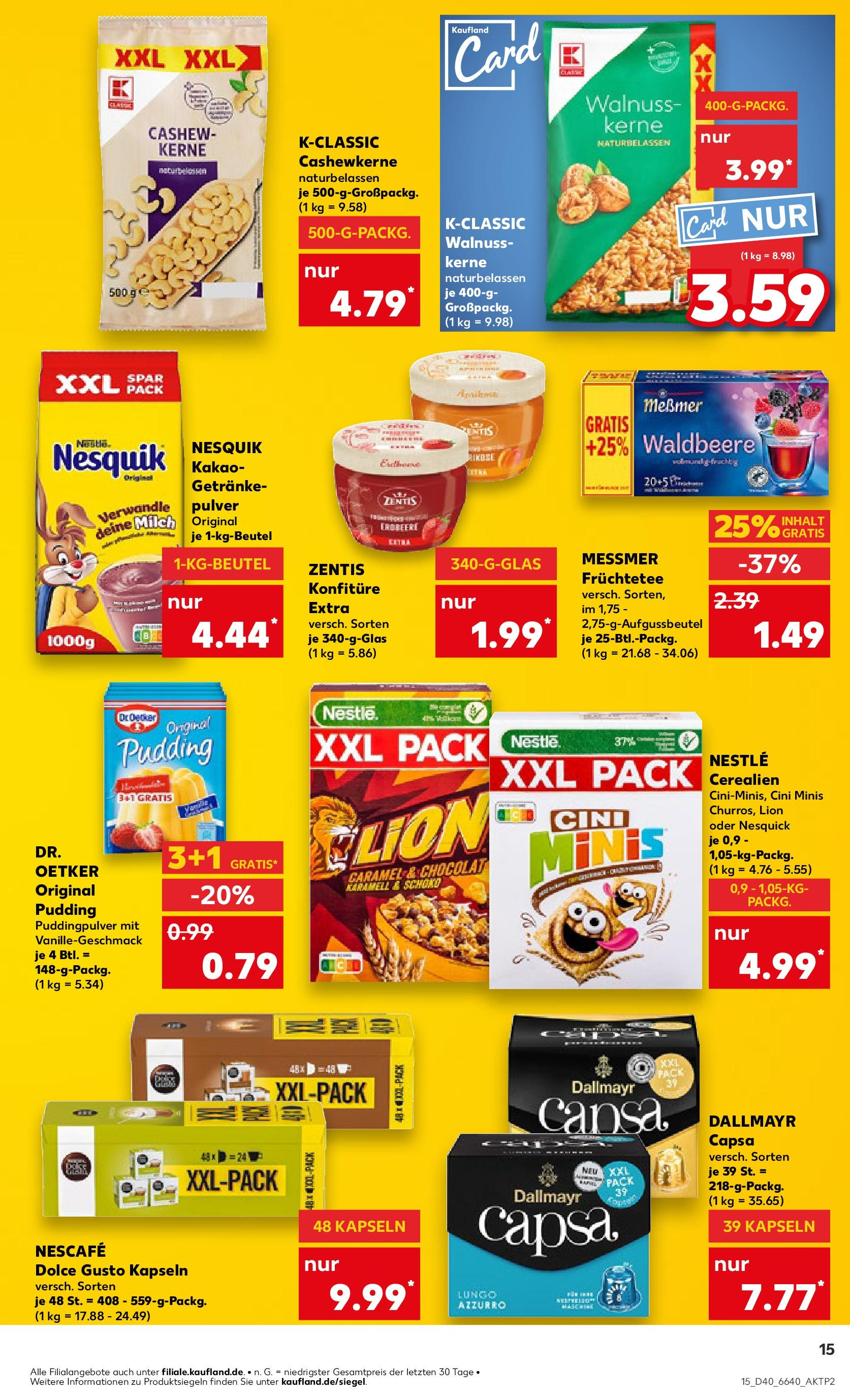 Kaufland Prospekt 	 (ab 04.10.2024) » Angebote Online zum Blättern | Seite: 15 | Produkte: Milch, Dallmayr, Dolce Gusto kapseln, Dolce gusto