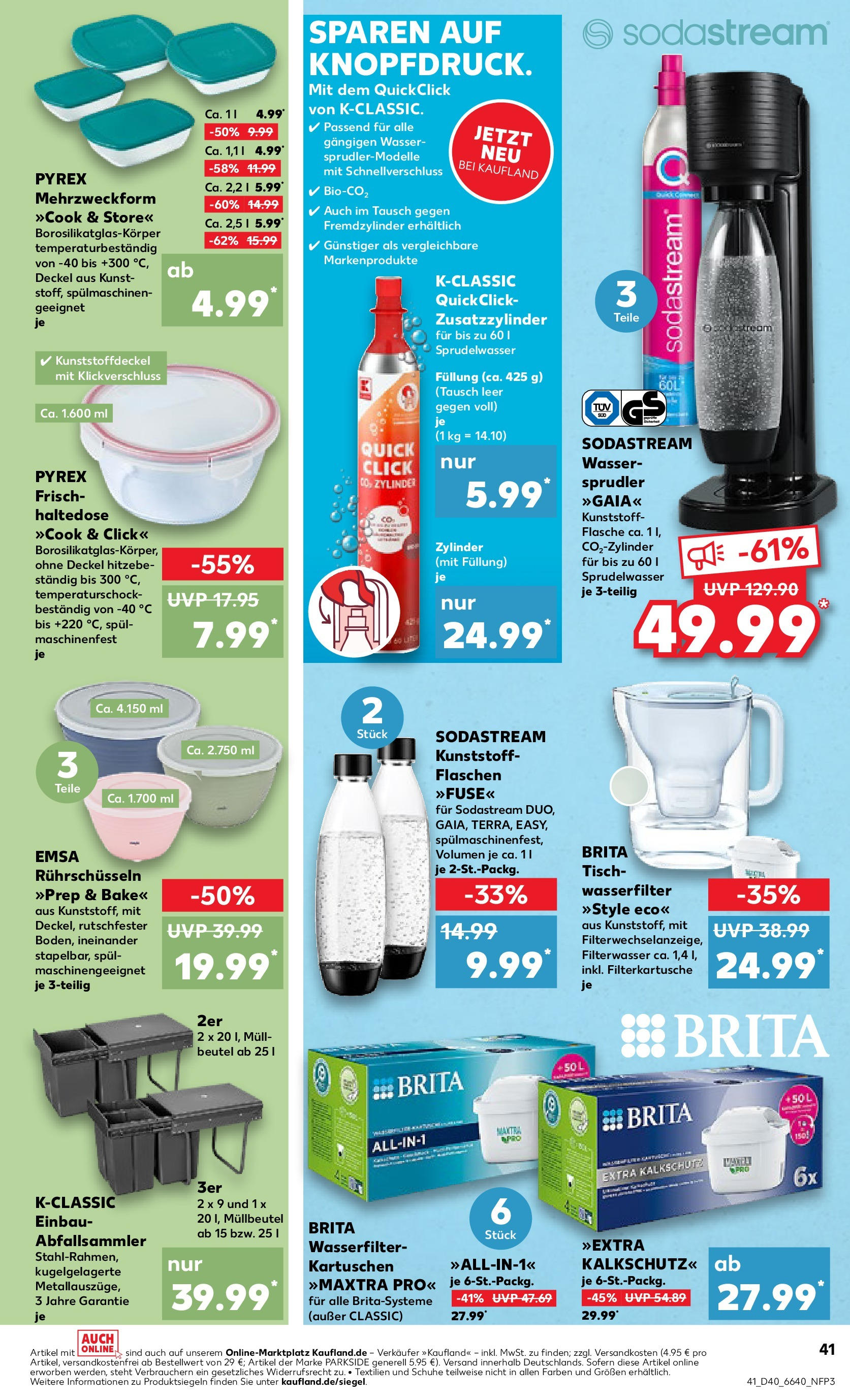 Kaufland Prospekt 	 (ab 04.10.2024) » Angebote Online zum Blättern | Seite: 41 | Produkte: Tisch, Wasser, Sodastream