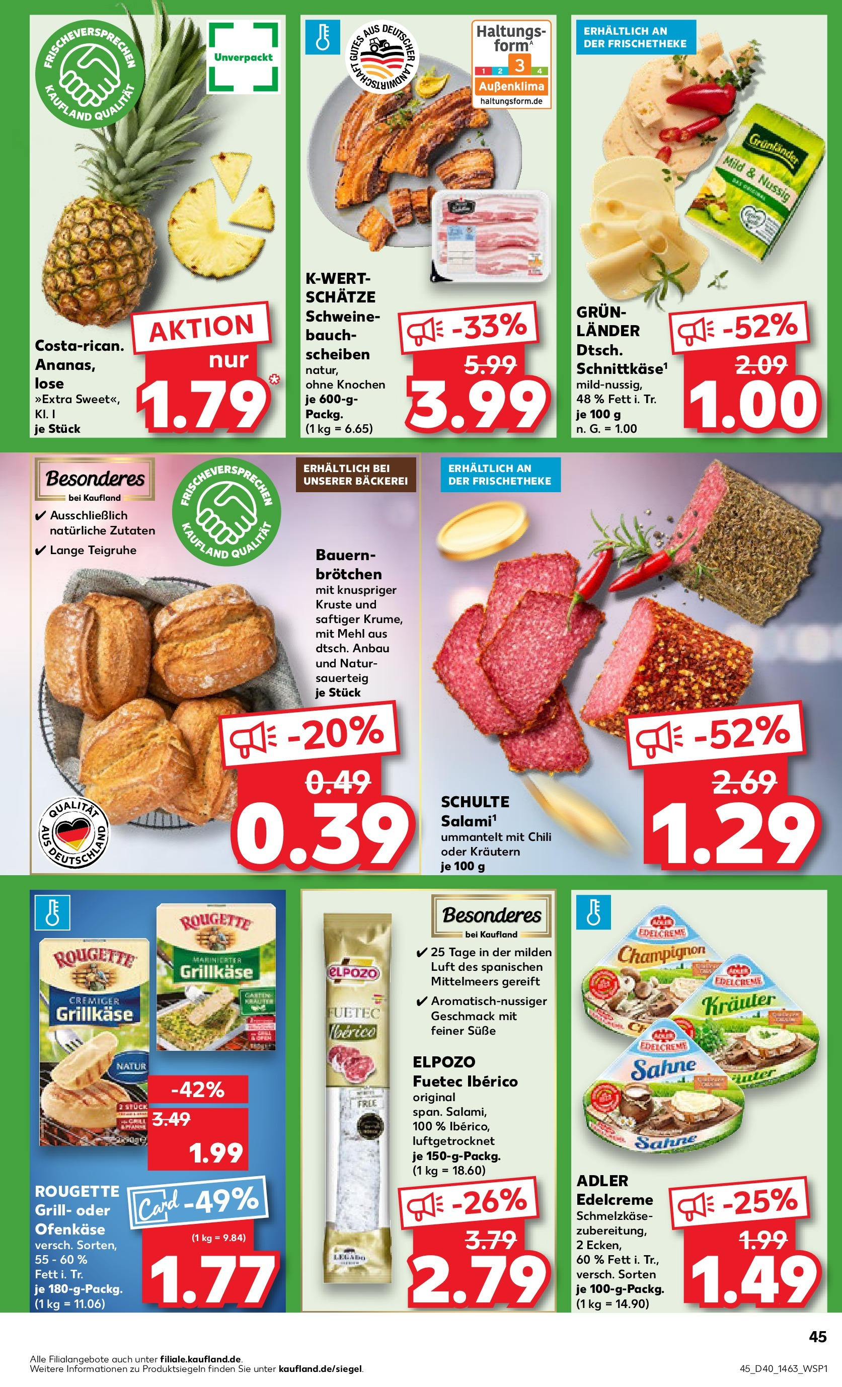 Kaufland Prospekt 	 (ab 04.10.2024) » Angebote Online zum Blättern | Seite: 45 | Produkte: Grill, Bäckerei, Chili, Sahne