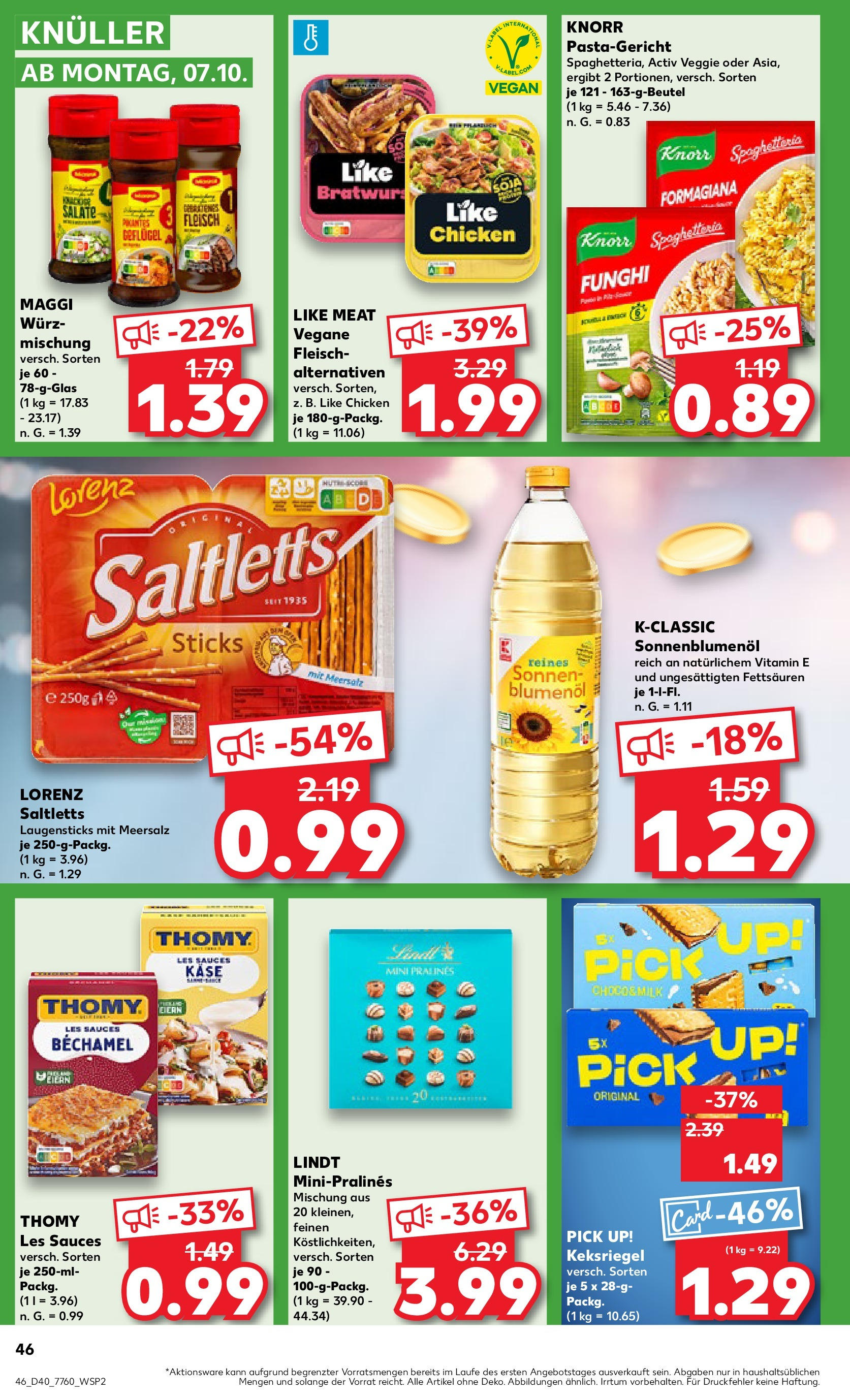 Kaufland - München (ab 04.10.2024) » Angebote Online zum Blättern | Seite: 46 | Produkte: Maggi, Käse, Knorr, Fleisch