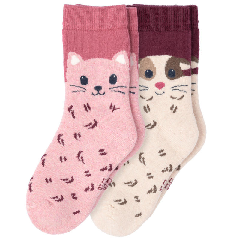 2 Paar Mädchen Socken aus Frottee