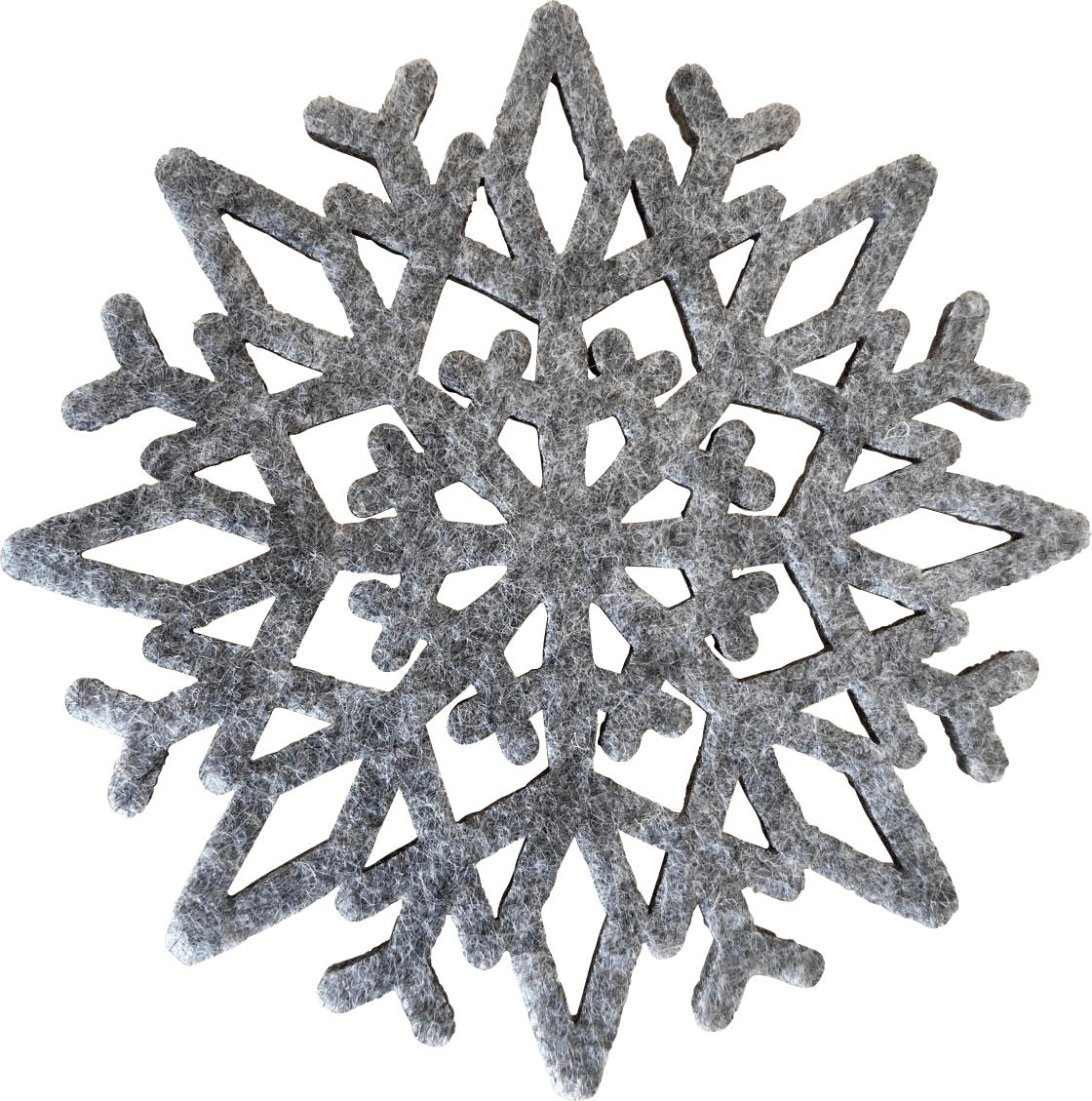 Dekorieren & Einrichten Untersetzer aus Filz, Schneeflocke, grau