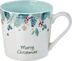 Dekorieren & Einrichten Kaffeebecher "Merry Christmas", weiß-mint