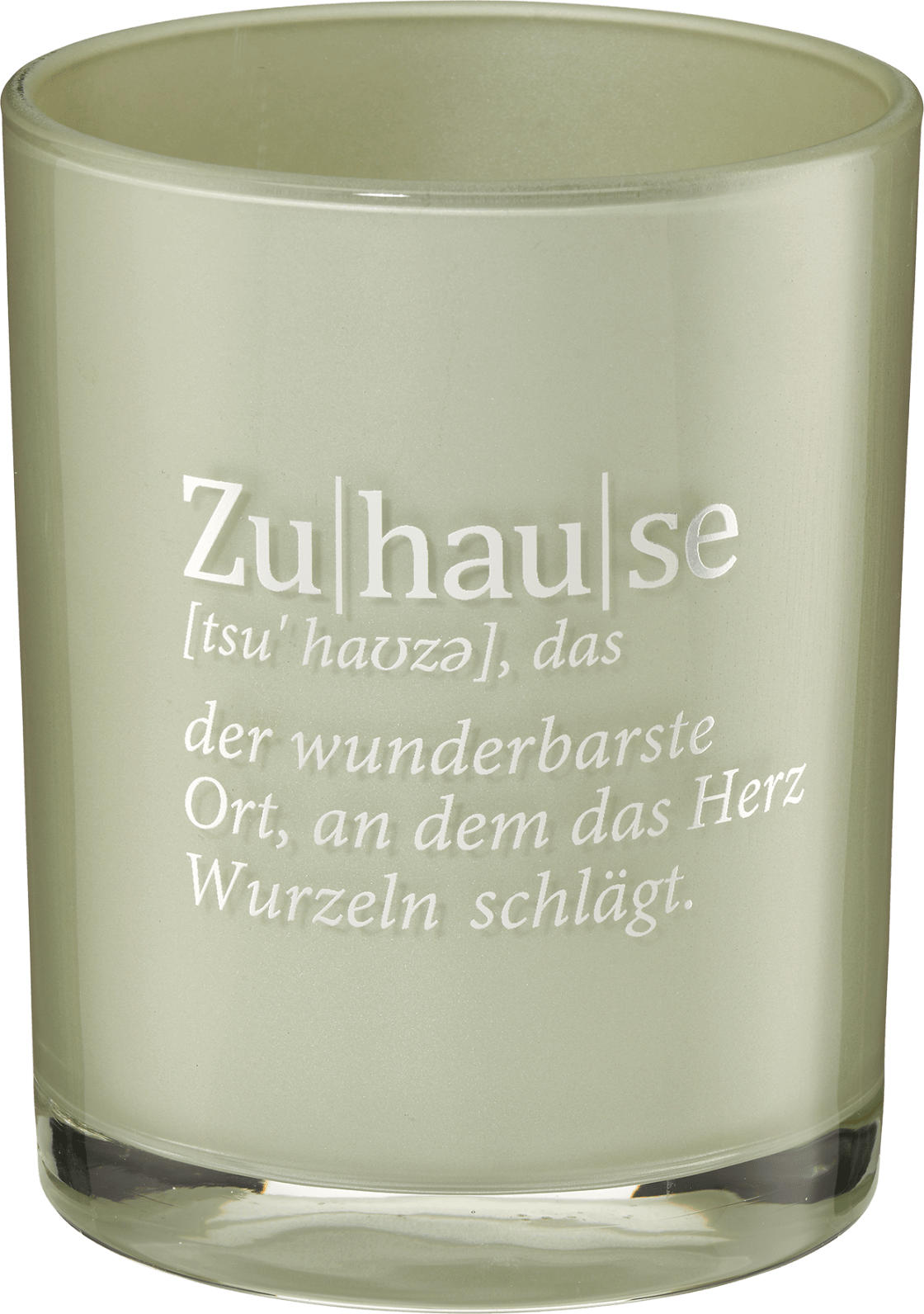 Dekorieren & Einrichten Kerzenhalter aus Glas "ZuIhauIse", salbei-silber