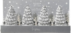 Dekorieren & Einrichten Lichter Motiv Weihnachtsbaum, silber