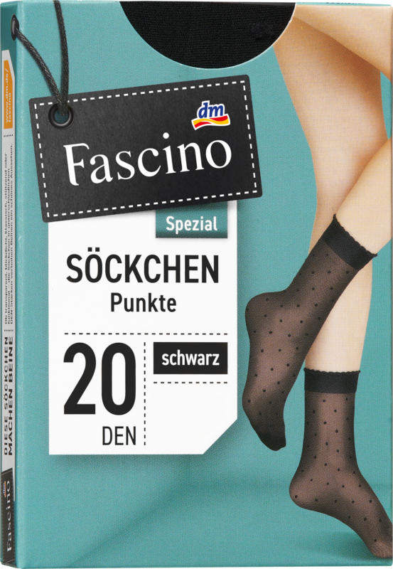 Fascino Söckchen mit Punkte-Muster schwarz Gr. 35-38, 20 DEN