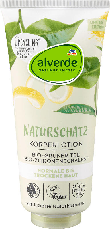 alverde NATURKOSMETIK Körperlotion Naturschatz Bio-Grüner Tee & Bio-Zitrone