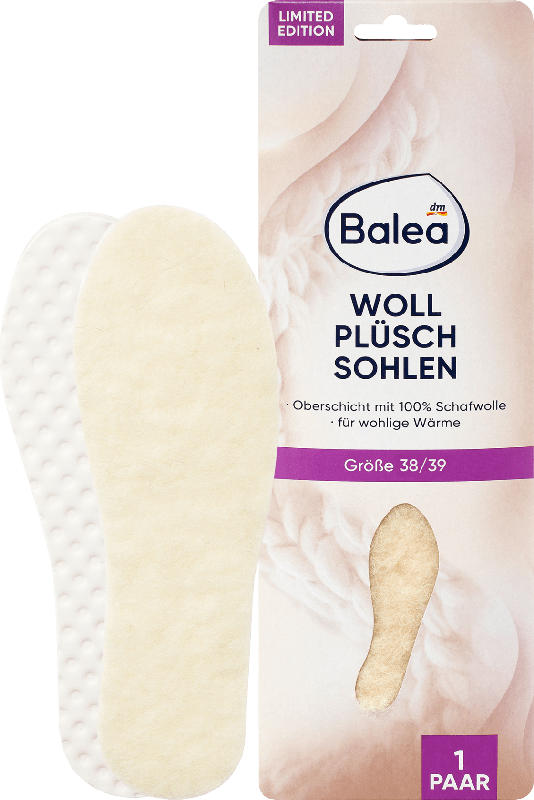 Balea Einlegesohlen Wollplüsch Gr. 38/39 (1 Paar)