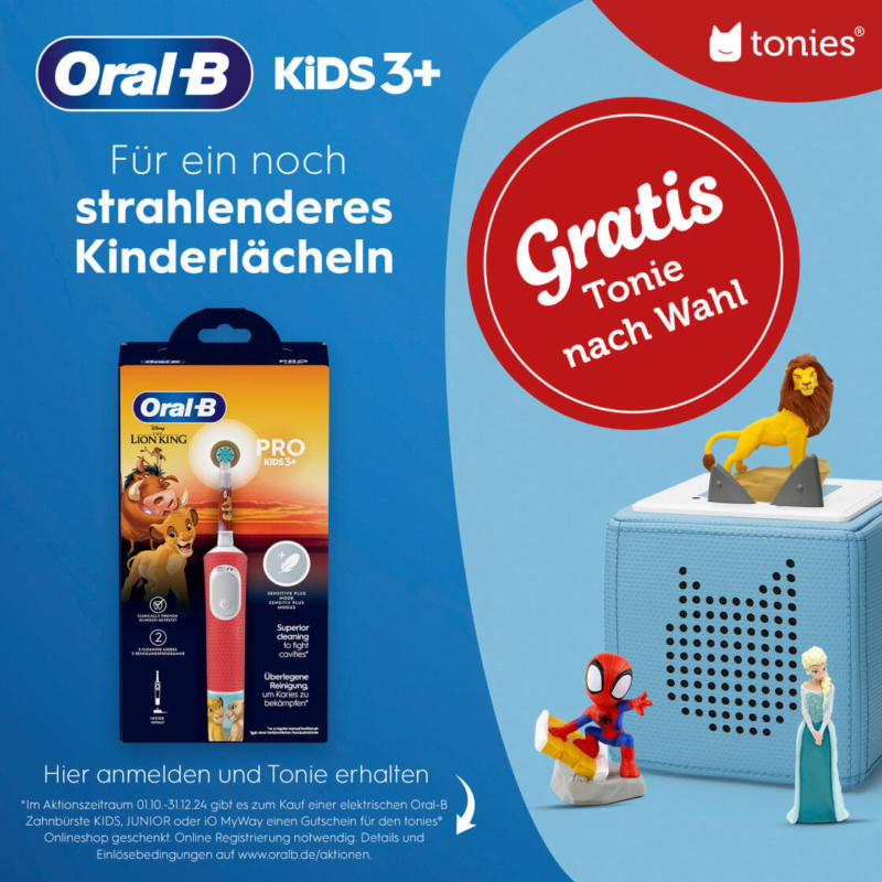 Oral-B Elektrische Zahnbürste Kinder Vitality PRO König der Löwen, ab 3 Jahren