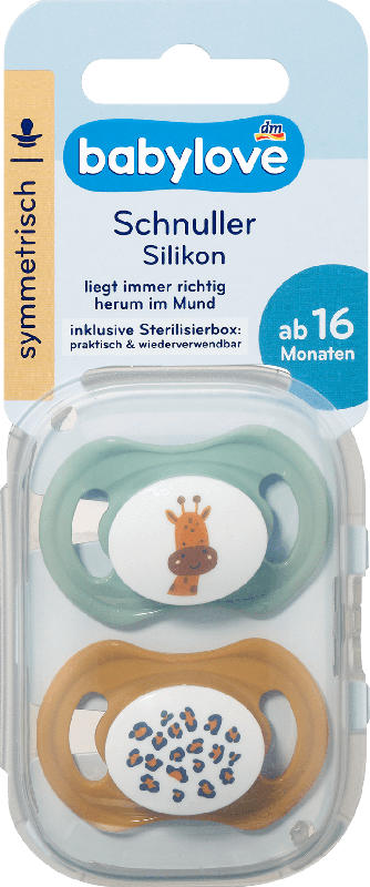 babylove Schnuller Silikon symmetrisch, ocker/mint, ab 16 Monaten