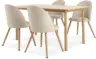 JYSK ALSTED Д160 маса нат. дъб + 4 THORUP стола бежово/нат. дъб